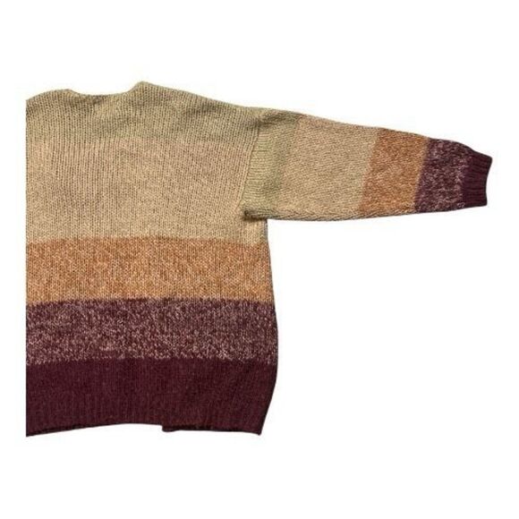 Lucky Brand Brown Ombre Dye Oversize Open Cardigan In Rust Wool Blend Size M - Picture 8 of 15